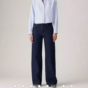 NWT Black Levi Ribcage Wide Leg Jeans